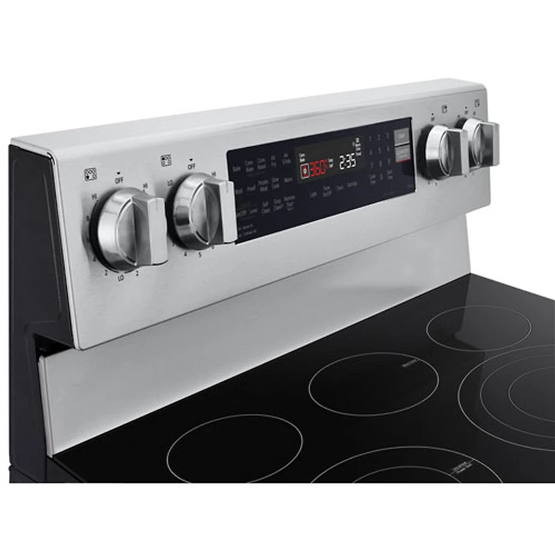 Cuisinière électrique autonome à 5 éléments avec convection véritable et friture à air chaud 6,3 pi³ 30 po de LG (LREN6325XE) - Inox