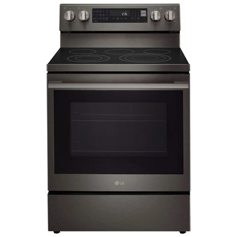 LG 30" 6.3 Cu. Ft. True Convection 5-Element Freestanding Electric Air Fry Range (LREN6325ZE) - Black Stainless