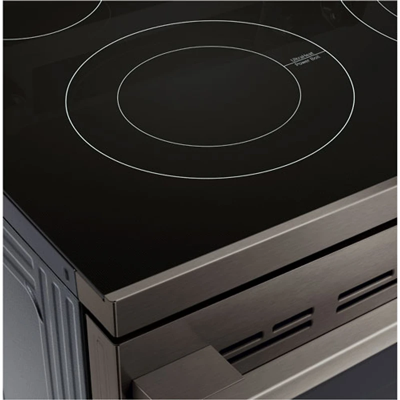 LG 30" 6.3 Cu. Ft. True Convection 5-Element Freestanding Electric Air Fry Range (LREN6325ZE) - Black Stainless