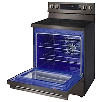 LG 30" 6.3 Cu. Ft. True Convection 5-Element Freestanding Electric Air Fry Range (LREN6325ZE) - Black Stainless