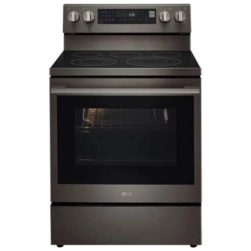 LG 30" 6.3 Cu. Ft. True Convection 5-Element Freestanding Electric Air Fry Range (LREN6325ZE) - Black Stainless