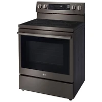 Cuisinière électrique autonome à 5 éléments avec convection véritable et friture à air chaud 6,3 pi³ 30 po de LG (LREN6325ZE) - Inox noir