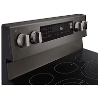 LG 30" 6.3 Cu. Ft. True Convection 5-Element Freestanding Electric Air Fry Range (LREN6325ZE) - Black Stainless