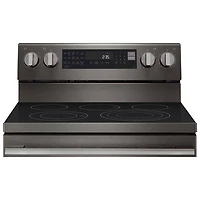 Cuisinière électrique autonome à 5 éléments avec convection véritable et friture à air chaud 6,3 pi³ 30 po de LG (LREN6325ZE) - Inox noir