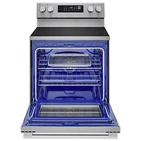 LG 30" 6.3 Cu. Ft. True Convection 5-Element Freestanding Electric Air Fry Range (LREN6323YE) - Stainless