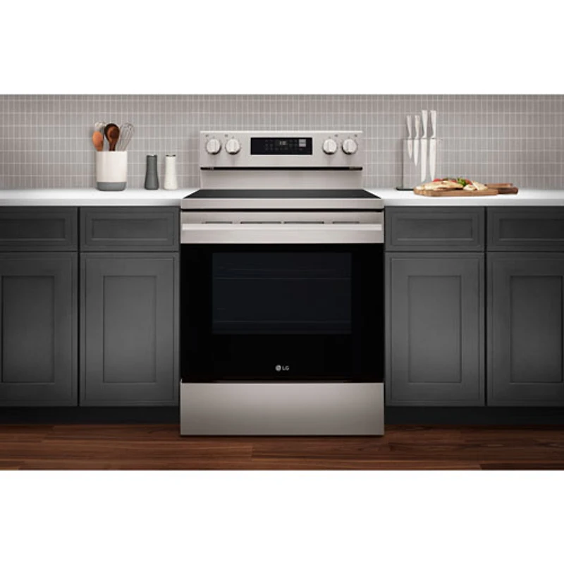 LG 30" 6.3 Cu. Ft. True Convection 5-Element Freestanding Electric Air Fry Range (LREN6323YE) - Stainless