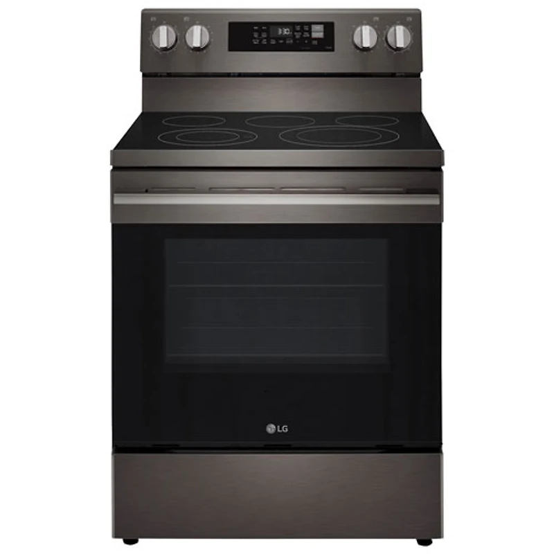 LG 30" 6.3 Cu. Ft. True Convection 5-Element Freestanding Electric Air Fry Range (LREN6323ZE) - Black Stainless