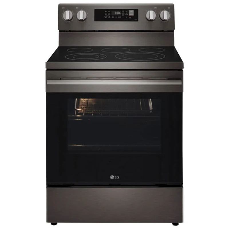 LG 30" 6.3 Cu. Ft. True Convection 5-Element Freestanding Electric Air Fry Range (LREN6323ZE) - Black Stainless