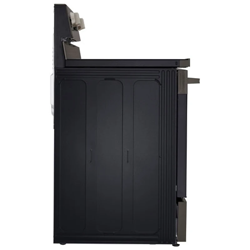 LG 30" 6.3 Cu. Ft. True Convection 5-Element Freestanding Electric Air Fry Range (LREN6323ZE) - Black Stainless