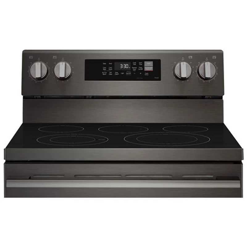 Cuisinière électrique autonome à 5 éléments avec convection véritable et friture à air chaud 6,3 pi³ 30 po de LG (LREN6323ZE) - Inox noir