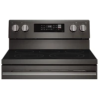 Cuisinière électrique autonome à 5 éléments avec convection véritable et friture à air chaud 6,3 pi³ 30 po de LG (LREN6323ZE) - Inox noir