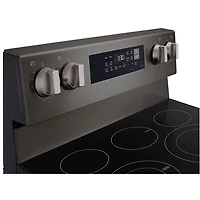 Cuisinière électrique autonome à 5 éléments avec convection véritable et friture à air chaud 6,3 pi³ 30 po de LG (LREN6323ZE) - Inox noir