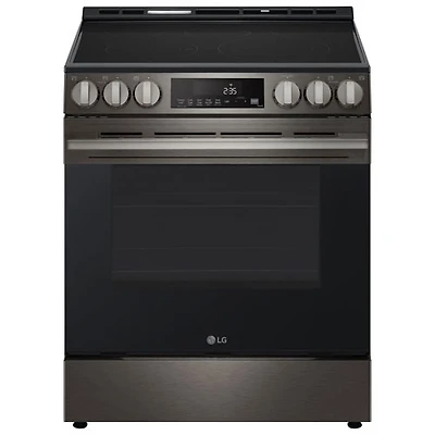 LG 30" 6.3 Cu. Ft. Fan Convection 5-Element Slide-In Electric Air Fry Range (LSEL6333ZE) - Black Stainless Steel