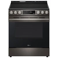 LG 30" 6.3 Cu. Ft. Fan Convection 5-Element Slide-In Electric Air Fry Range (LSEL6333ZE) - Black Stainless Steel