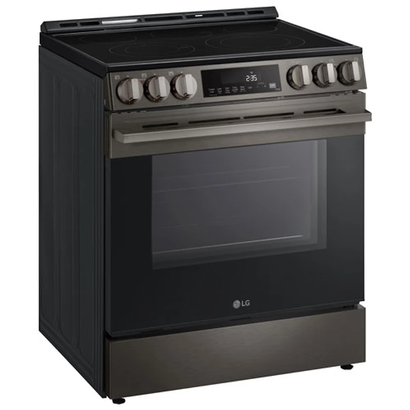 LG 30" 6.3 Cu. Ft. Fan Convection 5-Element Slide-In Electric Air Fry Range (LSEL6333ZE) - Black Stainless Steel
