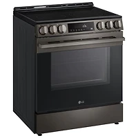 LG 30" 6.3 Cu. Ft. Fan Convection 5-Element Slide-In Electric Air Fry Range (LSEL6333ZE) - Black Stainless Steel