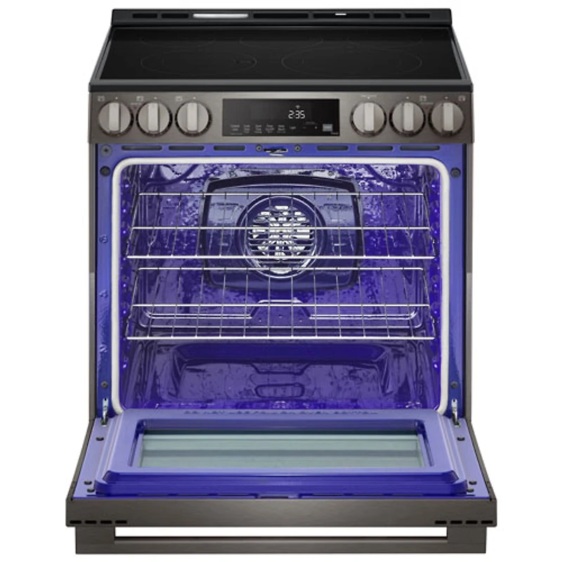 Cuisinière électrique encastrable à 5 éléments avec convection à ventilateur et friture à air chaud 6,3 pi³ 30 po de LG (LSEL6333ZE) - Inox noir