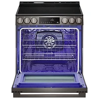 Cuisinière électrique encastrable à 5 éléments avec convection à ventilateur et friture à air chaud 6,3 pi³ 30 po de LG (LSEL6333ZE) - Inox noir