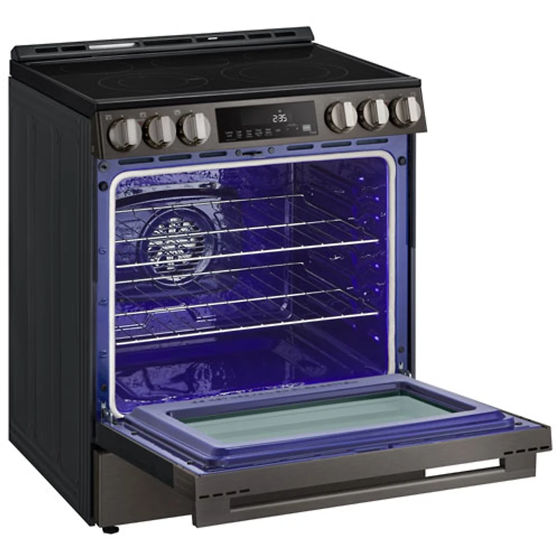 Cuisinière électrique encastrable à 5 éléments avec convection à ventilateur et friture à air chaud 6,3 pi³ 30 po de LG (LSEL6333ZE) - Inox noir