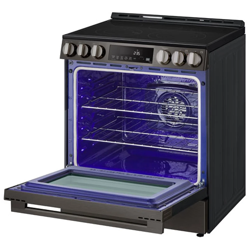 LG 30" 6.3 Cu. Ft. Fan Convection 5-Element Slide-In Electric Air Fry Range (LSEL6333ZE) - Black Stainless Steel