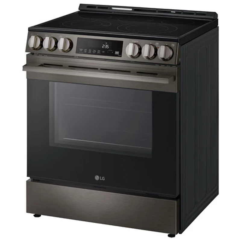 LG 30" 6.3 Cu. Ft. Fan Convection 5-Element Slide-In Electric Air Fry Range (LSEL6333ZE) - Black Stainless Steel