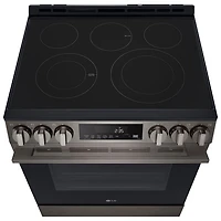LG 30" 6.3 Cu. Ft. Fan Convection 5-Element Slide-In Electric Air Fry Range (LSEL6333ZE) - Black Stainless Steel