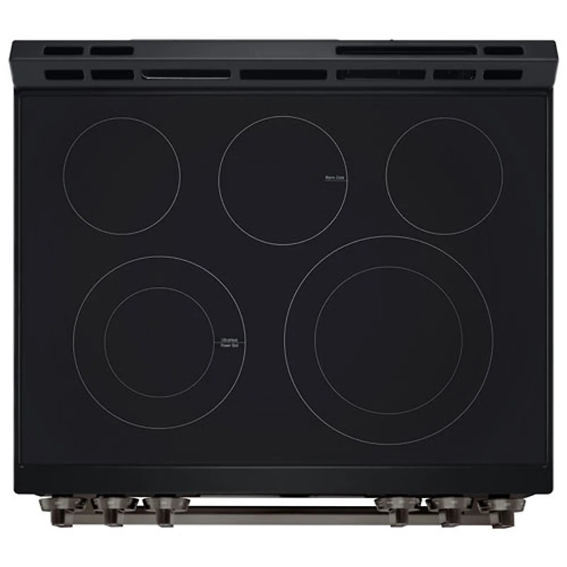 LG 30" 6.3 Cu. Ft. Fan Convection 5-Element Slide-In Electric Air Fry Range (LSEL6333ZE) - Black Stainless Steel
