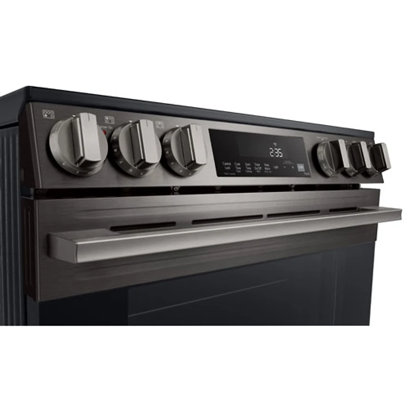 LG 30" 6.3 Cu. Ft. Fan Convection 5-Element Slide-In Electric Air Fry Range (LSEL6333ZE) - Black Stainless Steel