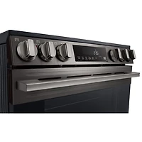 LG 30" 6.3 Cu. Ft. Fan Convection 5-Element Slide-In Electric Air Fry Range (LSEL6333ZE) - Black Stainless Steel