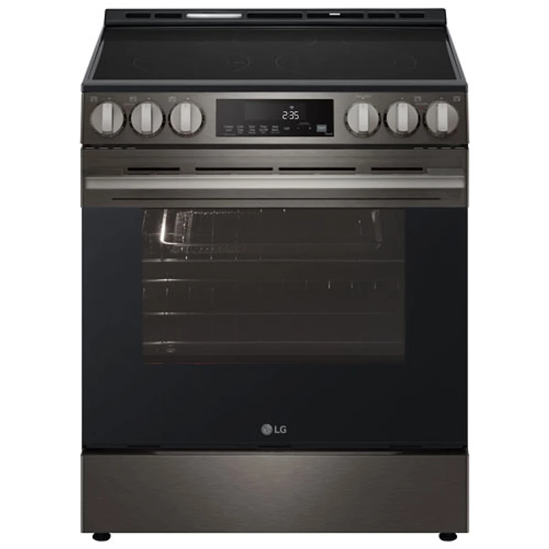LG 30" 6.3 Cu. Ft. Fan Convection 5-Element Slide-In Electric Air Fry Range (LSEL6333ZE) - Black Stainless Steel
