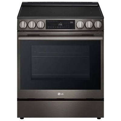 LG 30" 6.3 Cu. Ft. True Convection 5-Element Slide-In Electric Air Fry Range (LSEL6335ZE) - Black Stainless Steel