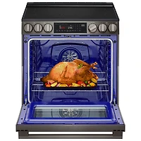 LG 30" 6.3 Cu. Ft. True Convection 5-Element Slide-In Electric Air Fry Range (LSEL6335ZE) - Black Stainless Steel