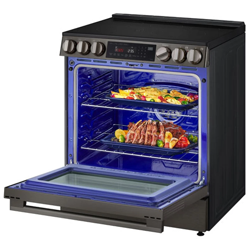 Cuisinière électr. encastrable 5 éléments conv. friture air 6,3 pi³ 30 po LG (LSEL6335ZE) - Inox noir
