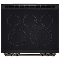 LG 30" 6.3 Cu. Ft. True Convection 5-Element Slide-In Electric Air Fry Range (LSEL6335ZE) - Black Stainless Steel