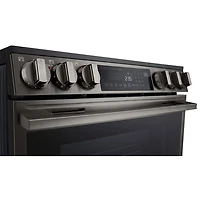 LG 30" 6.3 Cu. Ft. True Convection 5-Element Slide-In Electric Air Fry Range (LSEL6335ZE) - Black Stainless Steel