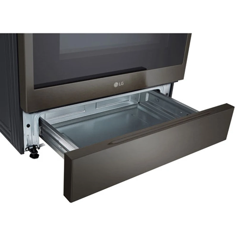 LG 30" 6.3 Cu. Ft. True Convection 5-Element Slide-In Electric Air Fry Range (LSEL6335ZE) - Black Stainless Steel