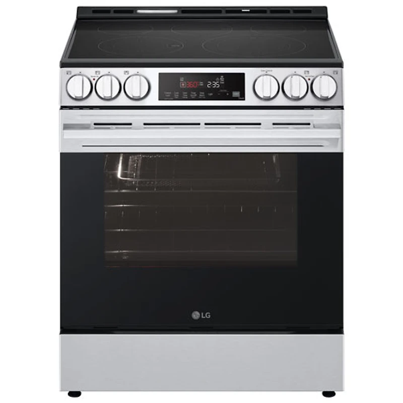 Cuisinière électrique encastrable à 5 éléments avec convection à ventilateur et friture à air chaud 6,3 pi³ 30 po de LG (LSEL6333XE) - Inox noir