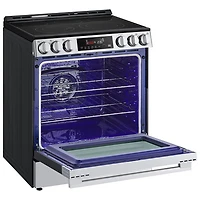 Cuisinière électrique encastrable à 5 éléments avec convection à ventilateur et friture à air chaud 6,3 pi³ 30 po de LG (LSEL6333XE) - Inox noir