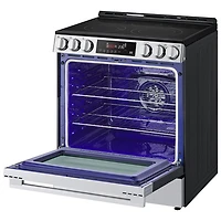 Cuisinière électrique encastrable à 5 éléments avec convection à ventilateur et friture à air chaud 6,3 pi³ 30 po de LG (LSEL6333XE) - Inox noir