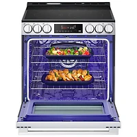 Cuisinière électrique encastrable à 5 éléments avec convection à ventilateur et friture à air chaud 6,3 pi³ 30 po de LG (LSEL6333XE) - Inox noir