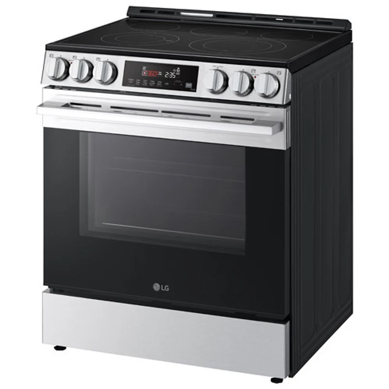 Cuisinière électrique encastrable à 5 éléments avec convection à ventilateur et friture à air chaud 6,3 pi³ 30 po de LG (LSEL6333XE) - Inox noir