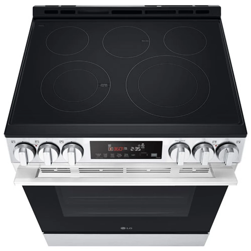 Cuisinière électrique encastrable à 5 éléments avec convection à ventilateur et friture à air chaud 6,3 pi³ 30 po de LG (LSEL6333XE) - Inox noir