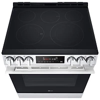 Cuisinière électrique encastrable à 5 éléments avec convection à ventilateur et friture à air chaud 6,3 pi³ 30 po de LG (LSEL6333XE) - Inox noir
