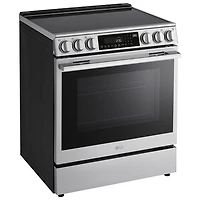 LG 30" 6.3 Cu. Ft. True Convection 5-Element Slide-In Electric Air Fry Range (LSEL6337XE) - Stainless Steel