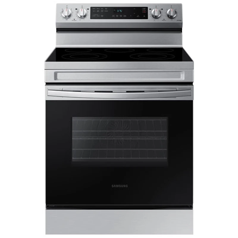 Cuisinière électrique autonome à 5 éléments avec ventilateur à convection et friture à air chaud 6,3 pi³ 30 po de Samsung (NE63A6515SS/AC) - Inox