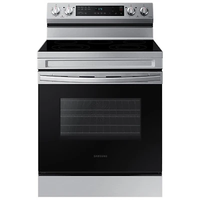 Cuisinière électrique autonome à 5 éléments avec ventilateur à convection et friture à air chaud 6,3 pi³ 30 po de Samsung (NE63A6515SS/AC) - Inox