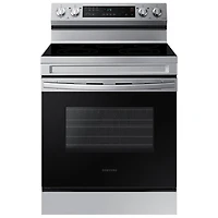 Cuisinière électrique autonome à 5 éléments avec ventilateur à convection et friture à air chaud 6,3 pi³ 30 po de Samsung (NE63A6515SS/AC) - Inox