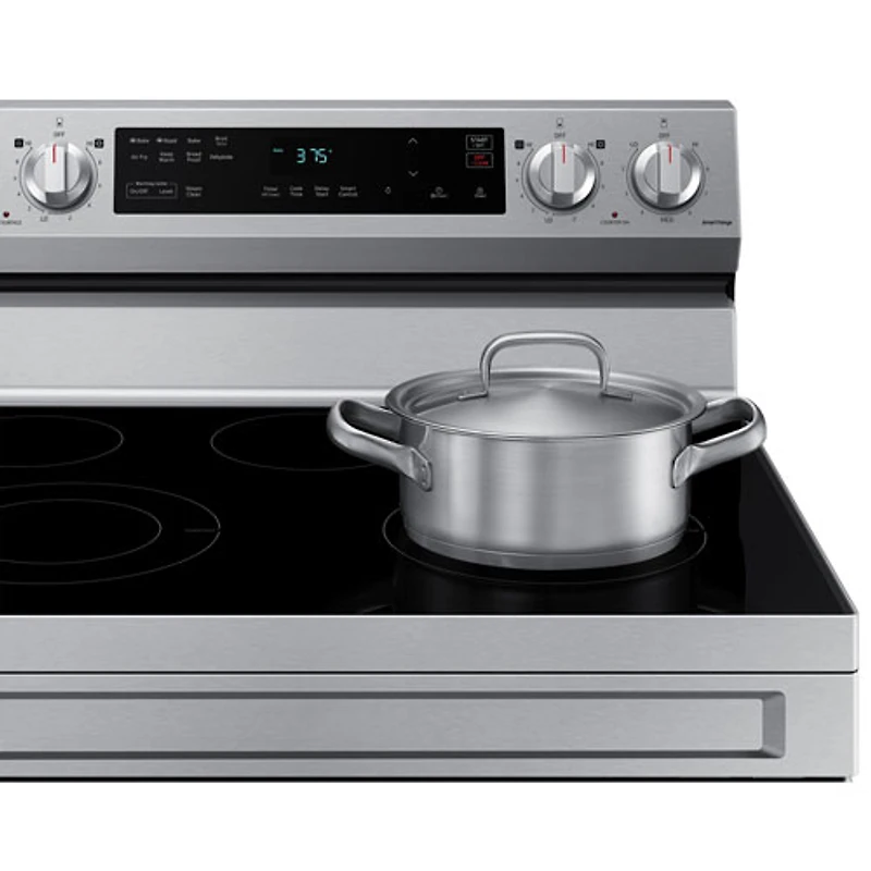Cuisinière électrique autonome à 5 éléments avec ventilateur à convection et friture à air chaud 6,3 pi³ 30 po de Samsung (NE63A6515SS/AC) - Inox