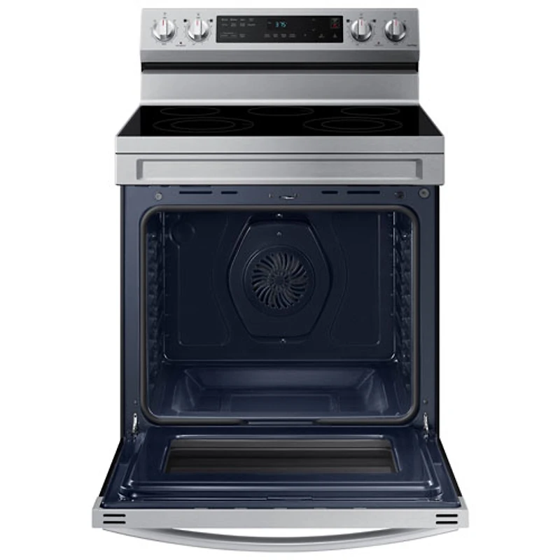 Cuisinière électrique autonome à 5 éléments avec ventilateur à convection et friture à air chaud 6,3 pi³ 30 po de Samsung (NE63A6515SS/AC) - Inox