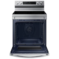 Cuisinière électrique autonome à 5 éléments avec ventilateur à convection et friture à air chaud 6,3 pi³ 30 po de Samsung (NE63A6515SS/AC) - Inox
